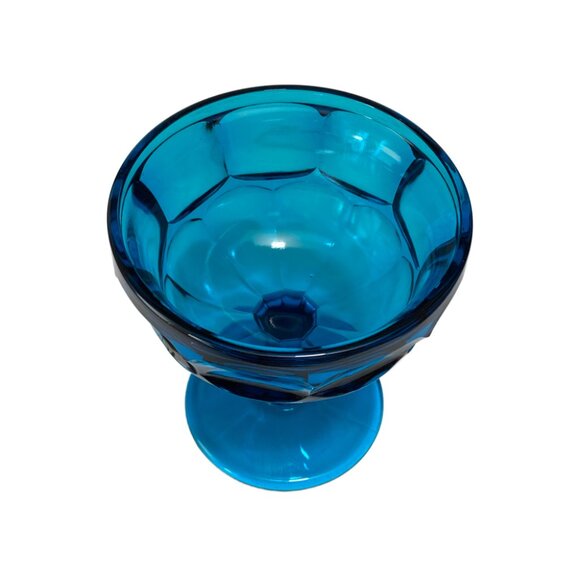 Stunning MCM Westmoreland Blue Glass Dish with Pedistal and Lid - Glass Collecti - Picture 3 of 7